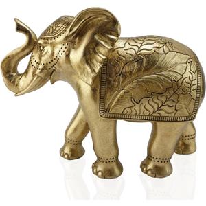 Gold Elephant Statue Decor 9.8IN for Shelf Room Desk Table Home Office Bookshelf,Elephant Gift for Mom Women or Daughter Unique Housewarming Gifts (Sf9084 Elephant)