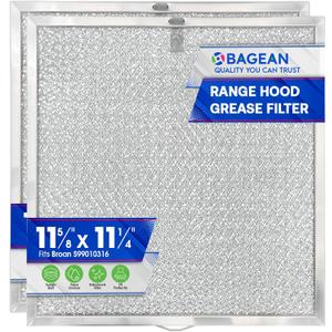 Bagean Stove Hood Vent Filter 11.60 x 11.22 BPQTAF S99010316 Compatible with Broan Range Hood Filter Replacement - Aluminum Mesh Kitchen Overhead Fan Screen - Blocks Grease & Filters Oven Air (2-Pk)