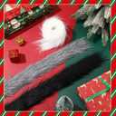 2 x Youyole 6 Pcs 480 Inch Faux Fur Trim Christmas Faux Fur Fabric Ribbon Green White Black Grey Fabric for Christmas Tree Decor Gnome Doll DIY Craft Cosplay Costume, 2 x 60 Inch Each (Multicolor)
