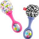 Fisher-Price Newborn Toys Rattle n Rock Maracas, 2 Soft Musical Instruments for Developmental Play Babies Ages 3+ Months, Pink & Purple