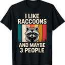 Cool Raccoon Design for Men Women Kids Racoon Raccoon Lover T-Shirt (Black, XL)