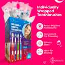 Trueocity Toothbrushes Bulk Individually Wrapped – 55 Pack Medium Bristle, Multi-Colored Toothbrushes for Adults and Kids, Travel & Hospitality Multi-Pack