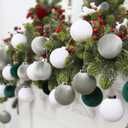 30PCS Velvet Christmas Ball Ornaments Set, 60MM/2.3Inch Shatterproof Flocked Ornaments for Christmas Tree Hanging Decorations, for Home Holiday Party Xmas Decor - White/Grey/Green.