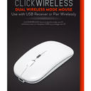 HELIX Bluetooth Mouse Rechargeable Laptop Mice Silent Slim Use(BT5.2 and 2.4G Portable USB Receiver) Dual Mode Computer Mouse for Laptop/iPad/Tablet/Apple/Computer/Mac(Bright White)
