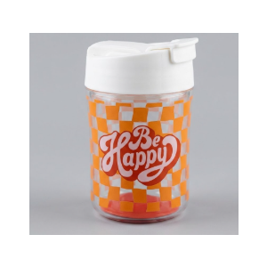 Plastic Sipper & Straw "Be Happy" Edition