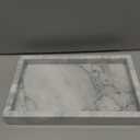 Natural White Marble Tray for Bathroom | Kitchen | Vanity | Desktop, Stone Organizer for Coffee Table, Dresser, Nightstand, Candles, Soap, Towel, Plant, Jewelry (10" x 6"), Rectangular