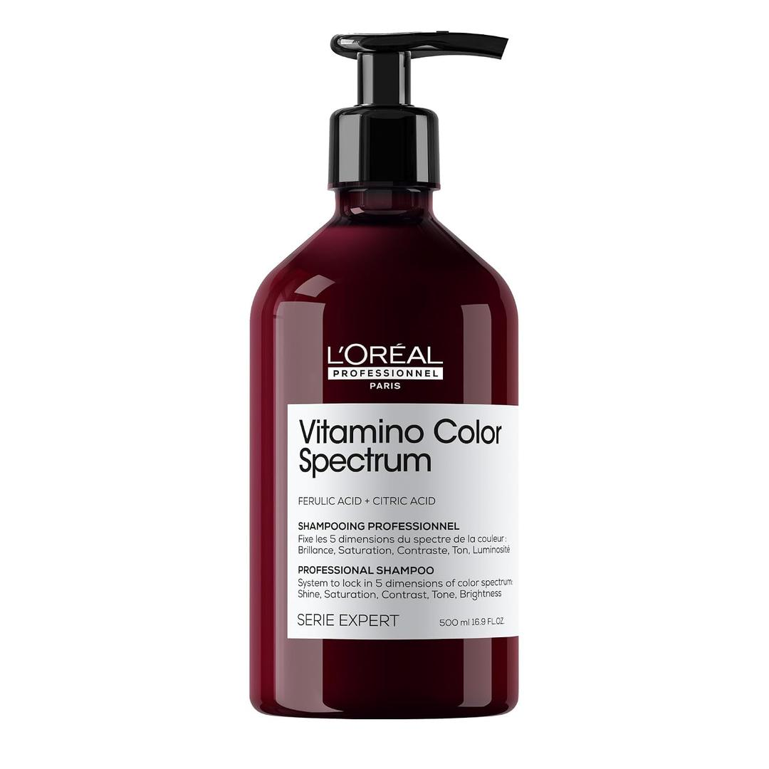 L'Oral Professionnel Paris Vitamino Color Spectrum Shampoo - Locks In Day 1 Color Vibrancy, Ultra High Glass Shine, Nourishes & Neutralizes Unwanted Reflects, For Colored Hair