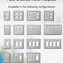 OKAWYC Triple Decorator Light Switch Cover Adler Metal Wall Plate, 2-Pack Brushed Nickel 3 Gang Triple Rocker, for Receptacle Dimmer Switch GFCI Outlet, Switch Cover Decorative Wallplate, Durable
