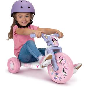 MINNIE MOUSE Ride-On 10" Fly Wheels Junior Cruiser Tricycle with Sounds - Toddler Bike Trike, Ages 2-4