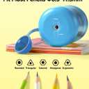 Electric Pencil Sharpener, Fully Automatic Pencil Sharpener for Classroom, 6.5-11.5mm Colored/Jumbo Pencils, Hands-Free, Auto in & Out, Rechargeable Sharpeners for Home Office (Airy Blue)