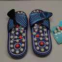 BYRIVER Acupressure Foot Massage Slippers Shoes Sandals, Reflexology Massager Tools, Relieve Back Tension Pressure Arthritis Pain, Present Gifts for Dad Mom(05L) (L-Men(9.5-11), Blue Spring Slippers)