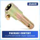 Dokili Upgraded PTO Shaft Extender for Tractor, 1-3/8" 6 Spline Male & Female Alloy Steel Quick-Connect Adapter for Bush Hog Kubota Snow Blower Finish Mower