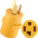 50Amp to 30Amp Dryer Adapter Compatible with NEMA 10-50P to 14-30R 3 Prong 4 Prong Compact 120V/240V 30 Amp Welder Dryer Cord Adapter for RV Camper Generator(Yellow)