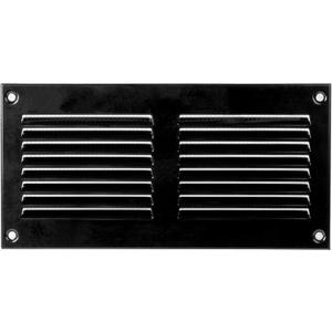 Repa Market 8x4 Inch Air Vent Cover/Black Galvanized Steel Louvered Grill Cover with Mesh Screen/Wall or Ceiling Vent/Durable Flush Mount HVAC Register for Indoor and Outdoor Ventilation