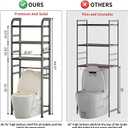 PureBox Over The Toilet Storage Rack,Heavy Duty Oval Tube Frame,21" W,Black