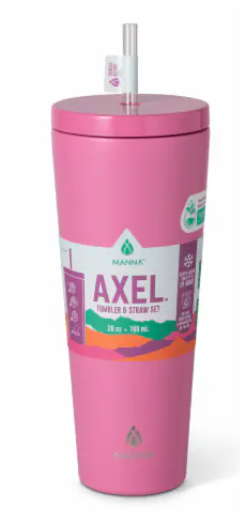 Manna Axel Tumbler & Straw 26oz Purple Stainless Steel New Cup Sealed