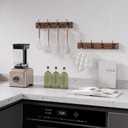 2 Pack Coat Hooks Wall Mount,Wooden Wall Hat Rack with 4 Hooks for Hanging Coat,Bag,Towel(Brown)