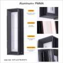MVBT 20.5" Solar Wall Lights Outdoor Waterproof, 1 Pack Solar Wall Sconces Lights Outdoor, 3000K LED Modern Porch Light, Front Door Light Fixture Dusk to Dawn, Large Exterior Garage Light for House
