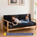 MAXYOYO 6" Futon Mattress Full Size, Velvet Thick Futons Sofa Couch, Versatile Floor Mattress for Adults, Shredded Foam Filling (Frame Not Included), Black