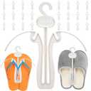Novabright 50 Pcs Sandal Hangers 7 Inch Plastic Flip Flop Holder Organizer Small Shoe Hooks Hanging Rack Shoe Hangers for Retail Beach Shop Display Home Storage(White)