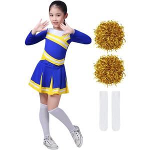 Little Girls' 2 Piece High School Cheerleading Uniform Costume Complete Outfit Cosplay Fancy Dress (4-5T, Long Sleeved)