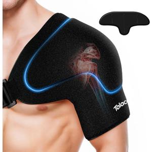 Shoulder Ice Pack Wrap with Triple Coldfocus Expert Gel for Long-Lasting Rotator Cuff Cold Therapy, Shoulder ice Brace Rotator Cuff Cold Therapy for for Pain Relief, Post Recovery (Large)