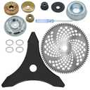 10" x 3 Teeth Carbon Steel Brush Cutter Blades 10" x 80T Weed Trimmer Blade Head for Weed Eater Blades with Adapter Kit Compatible with Husqvarna, Stihl Brush Cutter, Trimmer, Weed Wacker