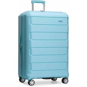 Traveler's Choice Pagosa Hardshell Expandable Luggage with Spinner Wheels, Baby Blue, 30-Inch Large