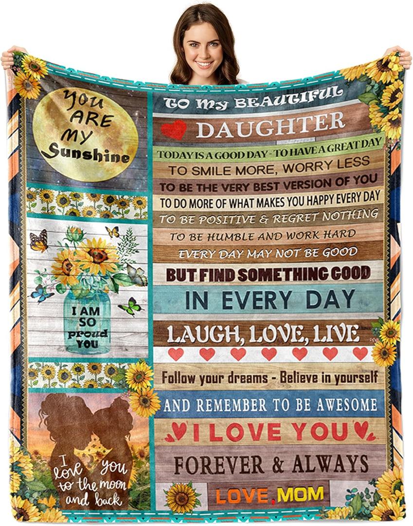 Daughter Gifts from Mom, Gifts for Daughter, to My Daughter Blanket 50" x 40"