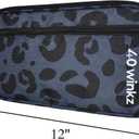 40Winkz Travel CPAP Carrying Bag Fit For ResMed AirMini, Portable CPAP Equipment Bag and Supplies Storage Bag with Shoulder Strap, Organizer Carrying Case with Luggage Strap (Black Leopard)