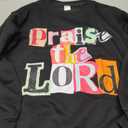 Christian Sweatshirts for Teen Girls Praise The Lord Bible Verse Sweatshirt Jesus Faith Religious Crewneck Hoodie (14 Years, Black)