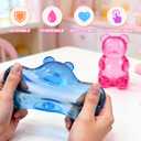 2Pcs Gummy Bear Squishy, Stress Bear Taba Squishy Toys, Color Maltose Filled Squishy Stress Balls Relief Squeeze Toys, Sensory Fidget Toys for Kids Adults, Valentines Day Birthday Gifts Party Favors