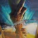 Framed Inspirational Hand of God Wall Art Christian Rescue Faith 16x24 In