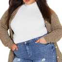 Avenue Women's Plus Size Cardigan - Amber Boucle (Beige Combo)