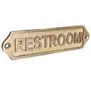 RESTROOM Vintage Door & Wall Plaque Sign | Classic Engraved Metal Bathroom Name Plate with Screws for Home Office Business Decor | 22 x 5 cm | RESTROOM
