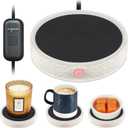 Coffee Mug Warmer for Desk, Electric Candle Warmer with Auto Shut Off, 2-4-8 Hour Timed Smart Cup Warmer for Heating Coffee, Beverage, Milk, Tea and Hot Chocolate(No Cup-White)