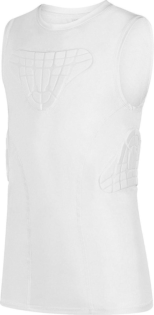 Youth Padded Compression Shirt Vest Rib Chest Protector Football Baseball (Medium)