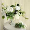 Ling's moment Artificial Flowers, 25Pcs 3" Roses in Emerald Green Shades, Realistic DIY Foam Floral Fill for Wedding Bouquets/Centerpieces, Outdoor Party Backdrops, Room/Table, Garden/Pot Decorations