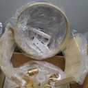 Boho Caged Ceiling Fans with Lights,Rattan Fandelier Ceiling Fans with Lights and Remote Control, Coastal Enclosed Flush Mount with Reversible 6 Speeds for Bedroom Dining Room Kitchen (gold3)