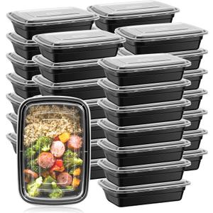 50 Pack 32 oz Meal Prep Container,Lunch Bento Fruit Box with Lids,Portable Lunch Food Storage Containers Kitchen Food Take-Out Camping Picnic Box Microwave Dishwasher Freezer Safe