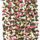 KHOYIME 9 Pack 72 FT Artificial Flower Garland, Fake Champagne Roses Vines Silk Flowers Faux Outdoor Hanging Floral Ivy Garland Decoration for Wedding Arch Bedroom Home Wall Backdrop Room Decor