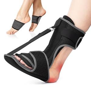 Plantar Fasciitis Night Splint: Adjustable Brace with Arch Support | Dorsal Night Splint for Women Men | Dual Effective Plantar Fasciitis Relief Achilles Tendonitis Foot Drop Heel Pain Black 