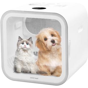 Lucky NAVl Automatic Pet Dryer Box for Cats and Small Dogs, Ultra Quiet 62L Big Capacity Dog Dryer Box, Cat Dryer Cage with Smart Temperature Control, 360" Pet Dryer Box for Pet Grooming（62L）