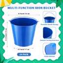 Rtteri 24 Pcs Small Metal Buckets with Handle Mini Buckets Bulk Pencil Bucket for Classroom Graduation Party Favors Iron Basket Pails for Candy Flower, 6 x 5 Inch(Dark Blue)