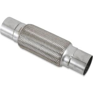 2.5''X8''universal stainless steel Exhaust Flex Pipe with Ends 12" Inch Long Heavy Dutydouble braided bendable exhaust Flex Pipe