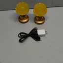 Yosoo Colorful Glass Lamp, 2Set LED Lotus Buddhist Light with Alloy Base Colorful Buddha Lamp Ornament Prayer Faith Supplies(01)