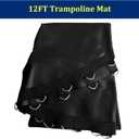 Trampoline Mat 12ft, Fit 12 Foot Diameter Trampoline Frame, Replacement Mat with 10 Rows of Stitching, Pull Hook and Gloves