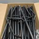 String Light Poles for Outside 4 Pack, 10ft Metal Outdoor String Light Poles for Deck - Ideal for Patio, Garden, Yard, Front Porch Decorations, Black