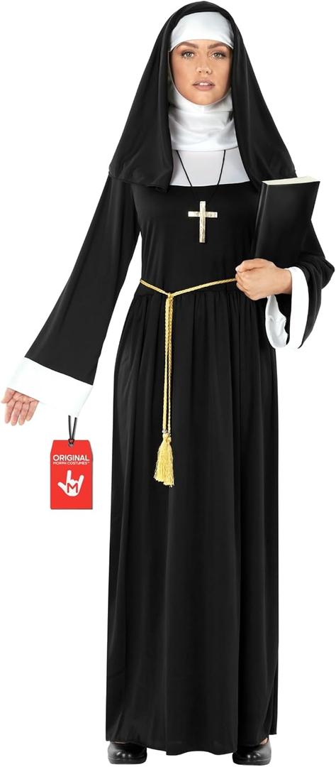 Morph Nun Outfit Women, Plus Size Nun Costume For Women, Religious Costumes For Adults, Women's Halloween Costumes (X-Large)