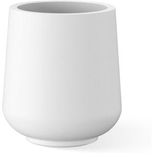 Kante 15.3-Inch Dia Round Concrete Planter, Large Plant Pot with Drainage Hole and Rubber Plug for Indoor Outdoor Use  Home, Garden, or Patio, Pure White